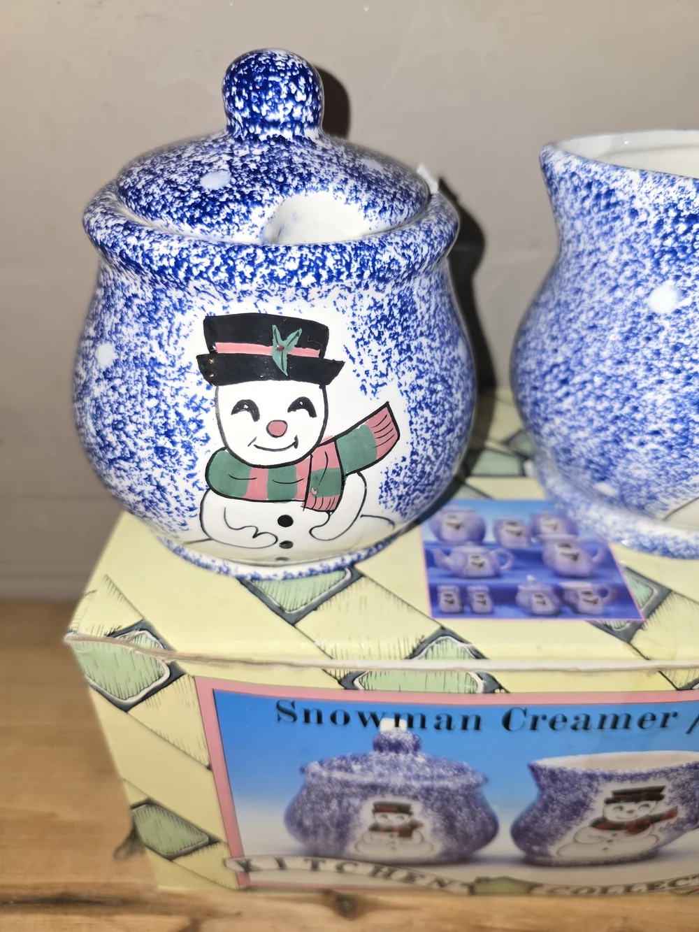 Youngs 1996 Snowman Creamer and Sugar Set